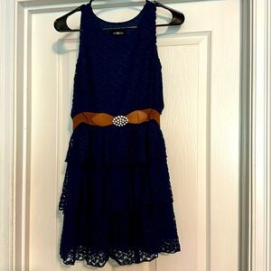 Navy lace kids dress